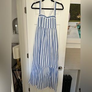 English factory blue and white maxi dress size S